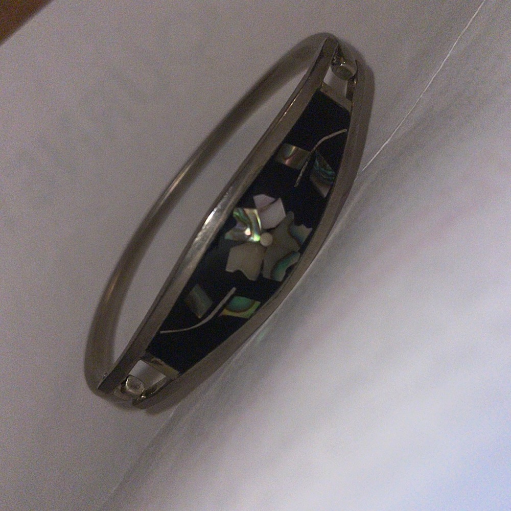 Vintage Alpaca Mexico inlay bracelet